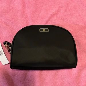 Kate Spade Black Medium Dome Cosmetic Pouch Travel Makeup Bag Dawn WLRU5373 NEW